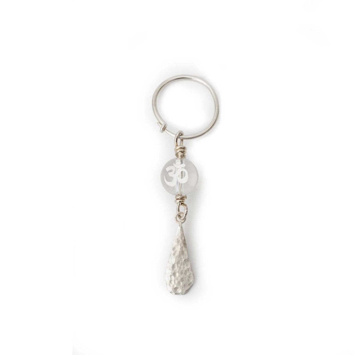 Om Symbol White Crystal Earring - Tibetan Buddhist art, view 8