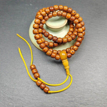 Mala Beads Necklace - Tibetan Buddhist mala beads, front view