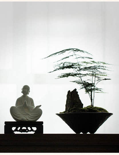 Ceramic Meditation Buddha Statue - Tibetan Buddhist statue, view 15