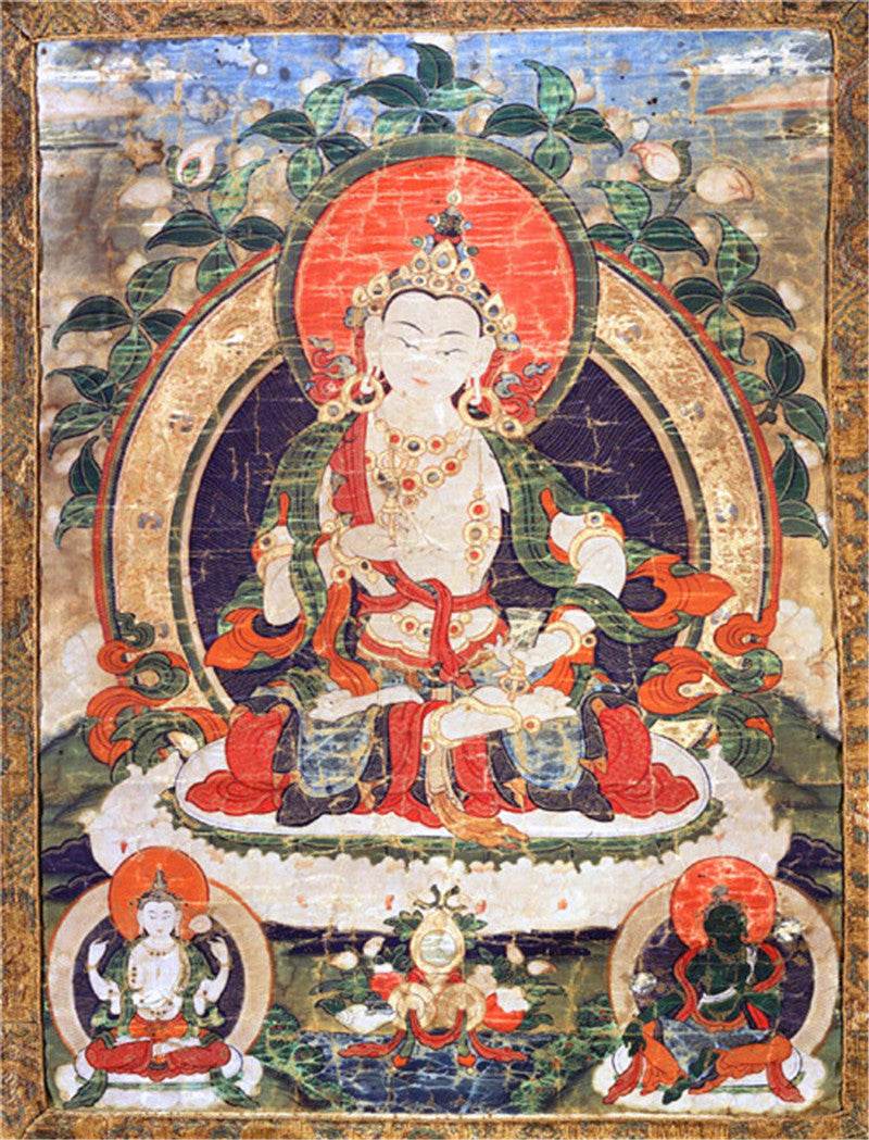 Vajrasatva Image - Tibetan thangka painting, front view