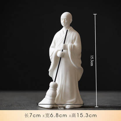 Sweeping Monk Buddha Statue - Tibetan Buddhist statue, view 4