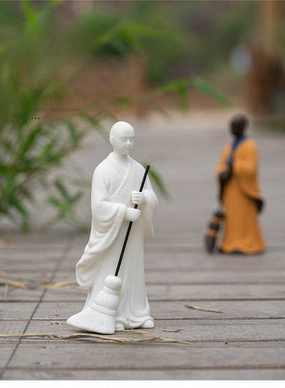 Sweeping Monk Buddha Statue - Tibetan Buddhist statue, view 11