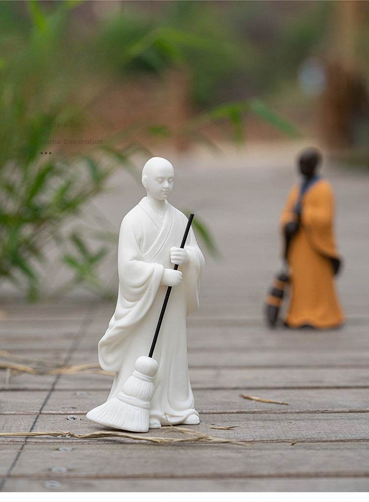 Sweeping Monk Buddha Statue - Tibetan Buddhist statue, view 11
