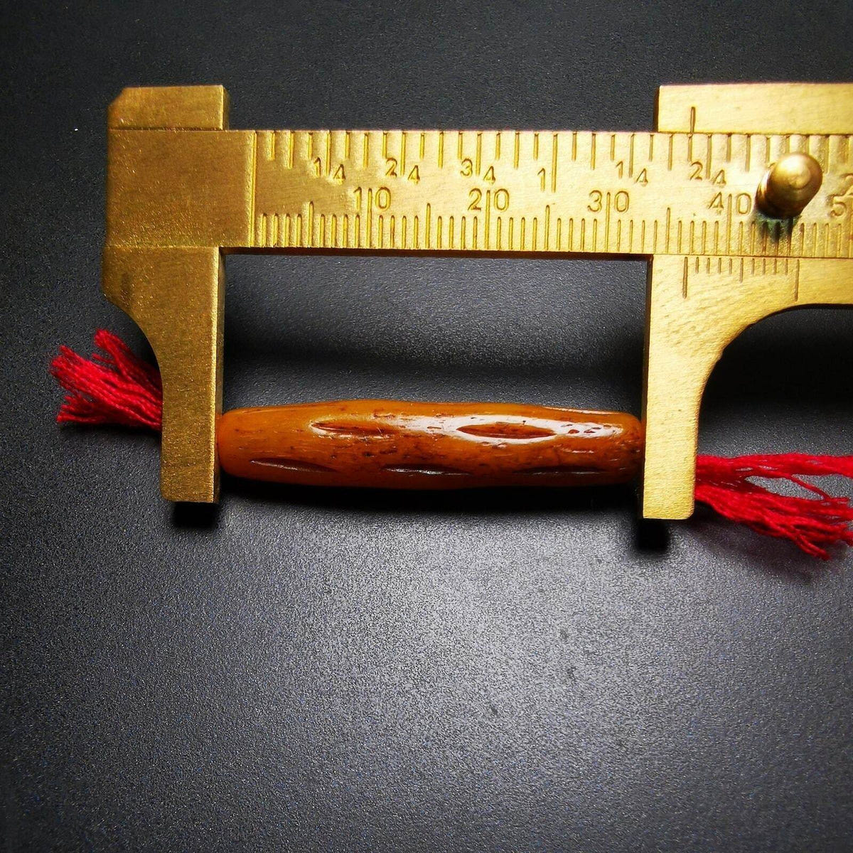 Yak Bone Amulet Charm, Bone Carved Pipe Charm Necklace - Tibetan Buddhist bead necklace, view 9