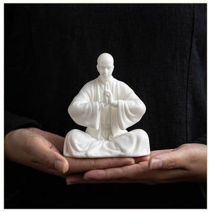 White Porcelain Meditation Buddha Statues - Tibetan Buddhist statue, view 8