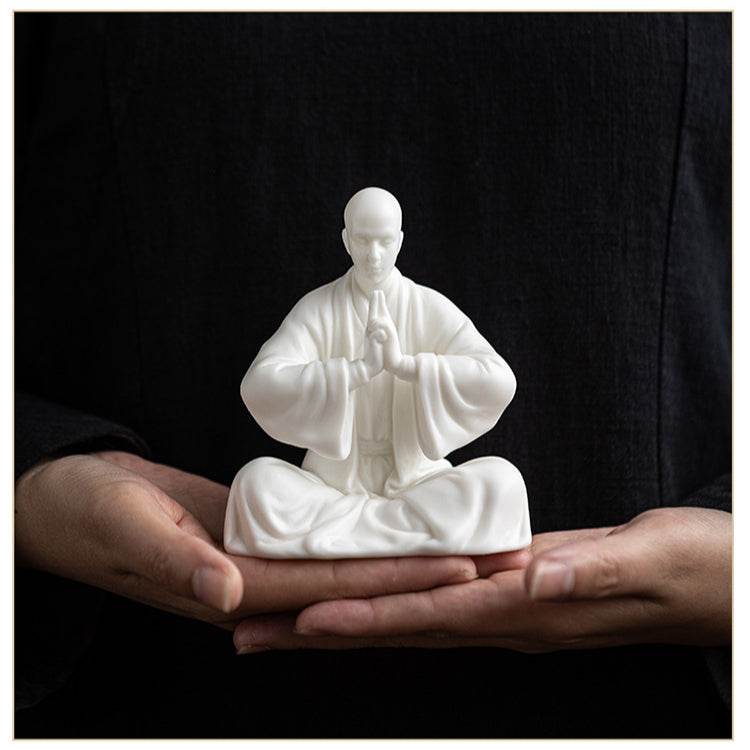 White Porcelain Meditation Buddha Statues - Tibetan Buddhist statue, view 8