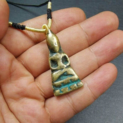 Buddhist Protective Amulet,Amitayus Statue Pendant - Tibetan Buddhist amulet, size reference