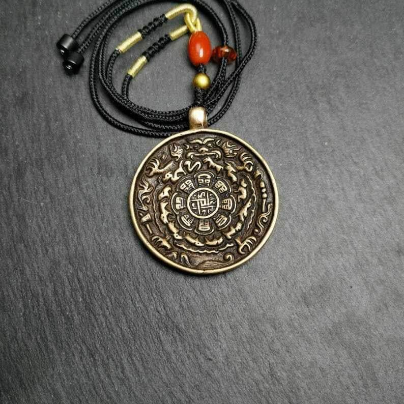 Calendar Amulet Sipaho Badge - Melong Mirror,45mm - Tibetan Buddhist amulet, view 8