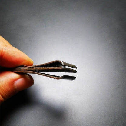 Tibetan Kitchen Tweezers Tool - Tibetan Buddhist art, size reference