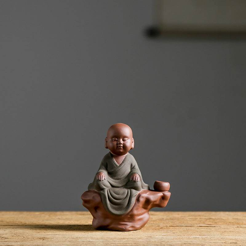 Purple Sand Ceramic Buddha Statues - Tibetan Buddhist statue, view 6