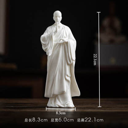 White Porcelain Meditation Buddha Statues - Tibetan Buddhist statue, view 5