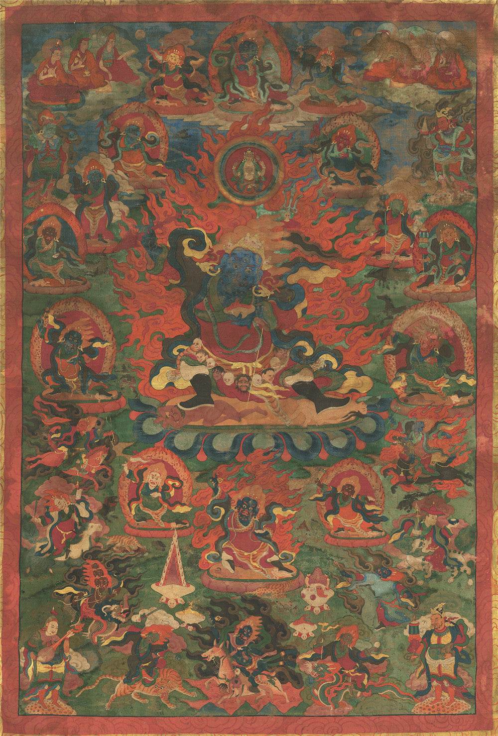 Legden Mahakala Thangka - Tibetan thangka painting, front view