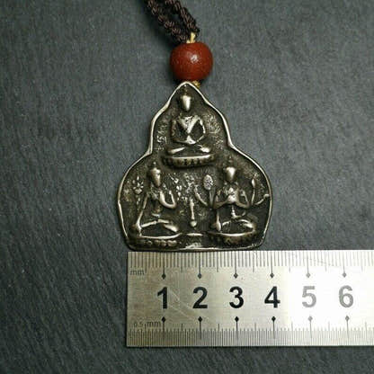 Statue Pendant,Protective Amulet - Tibetan Buddhist amulet, size reference