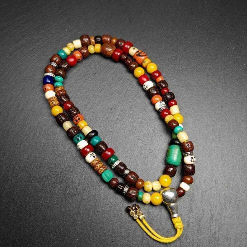Mala Necklace - Prayer Beads,38cm Length - Tibetan Buddhist mala beads, size reference