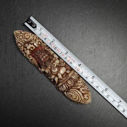 Mahakala Kapala Amulet Badge - Tibetan Buddhist amulet, size reference