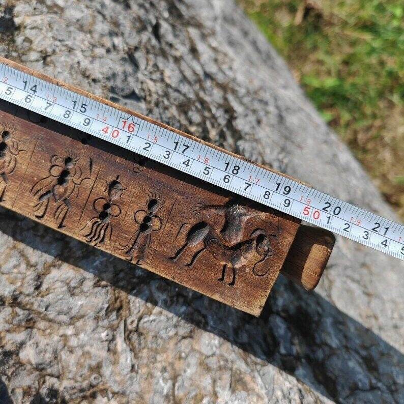 Zanpar Wooden Mold Stick - Tibetan Buddhist art, size reference