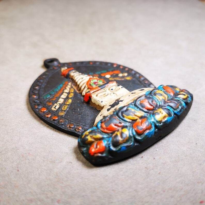 Tibetan Buddhist Statue,Stupa Badge,Pagoda Amulet - Tibetan Buddhist amulet, size reference