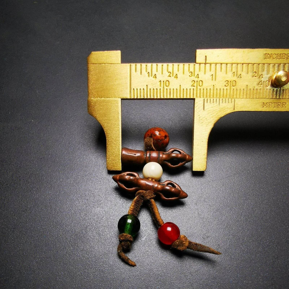 Amulet,Mini Vajra and Tibetan Bell Bead Pendant - Tibetan Buddhist amulet, view 7