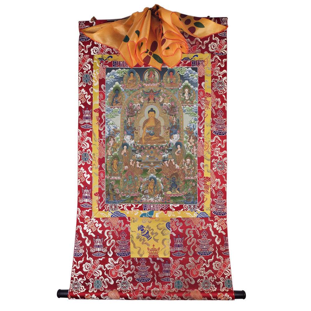 Shakyamuni Image - Tibetan thangka painting, view 7
