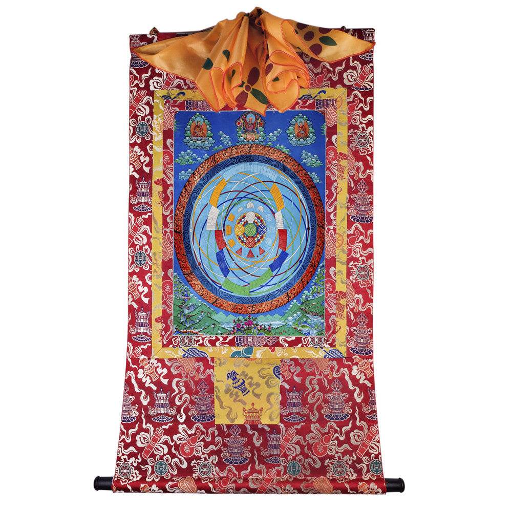 Mandala of Celestial Movements - Tibetan thangka painting, detailed view