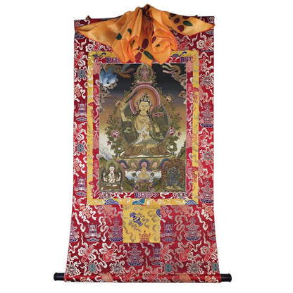 Manjusri Image - Tibetan thangka painting, view 7