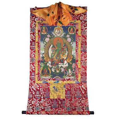 Green Tara Image - Tibetan thangka painting, view 7