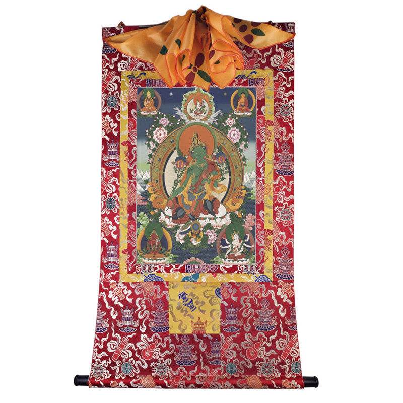 Green Tara Image - Tibetan thangka painting, view 7