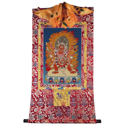 Hayagriva - Tibetan thangka painting, detailed view