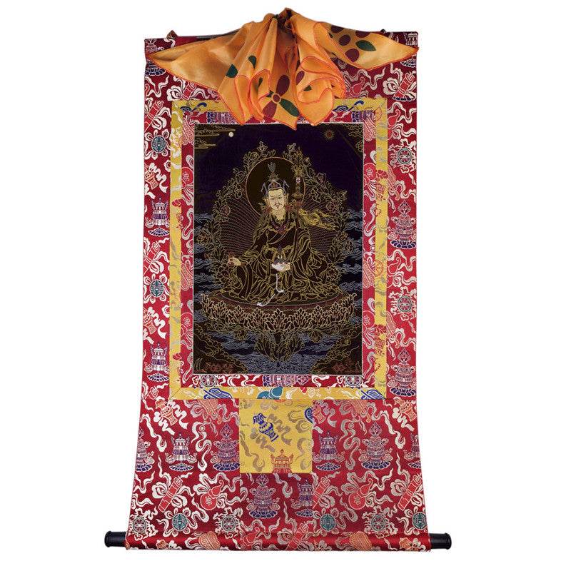 Guru Rinpoche Image - Tibetan thangka painting, view 7