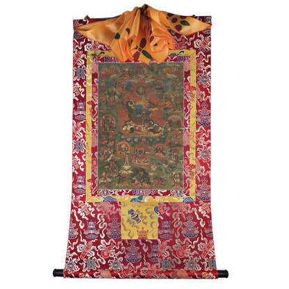 Legden Mahakala Thangka - Tibetan thangka painting, detailed view