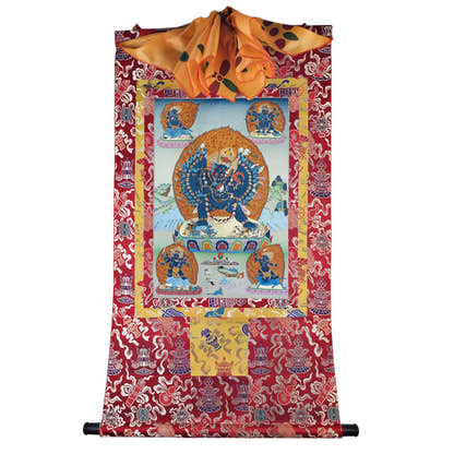 2785-唐卡-HBMT-093密集金刚-噶玛噶举-老-240dpi - Tibetan thangka painting, detailed view