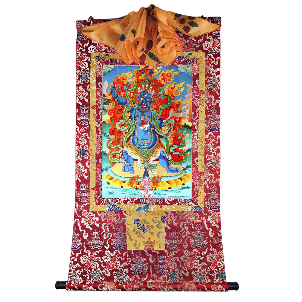 2779-唐卡-HBMT-084玛哈嘎拉-二臂-300dpi - Tibetan thangka painting, detailed view