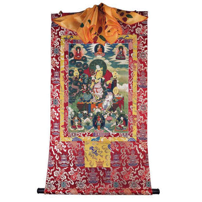 Guru Rinpoche Image - Tibetan thangka painting, view 7