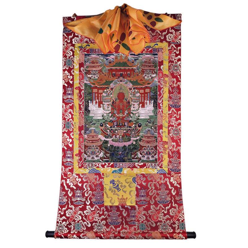 Amitayus Image - Tibetan thangka painting, view 7