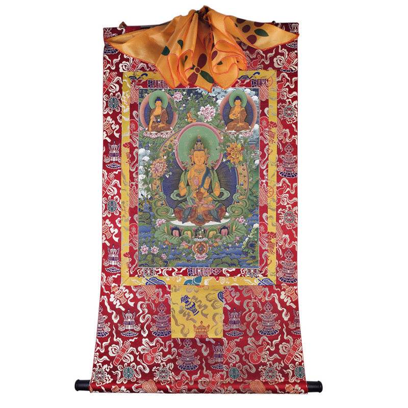 Avalokitesvara Image - Tibetan thangka painting, view 7