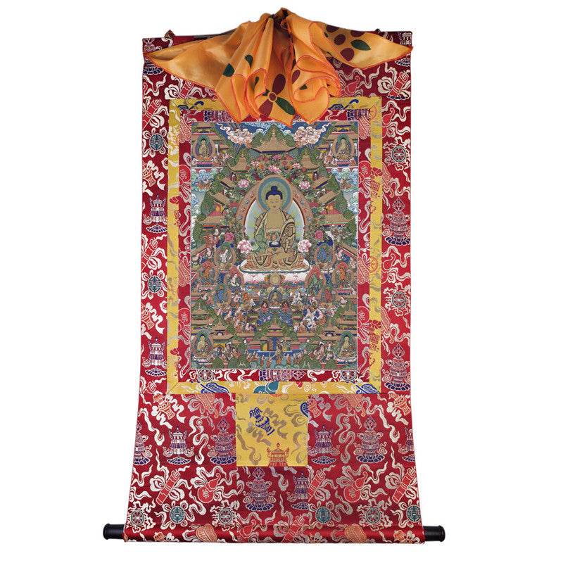 Amitabha in Pure Land Image - Tibetan thangka painting, view 7
