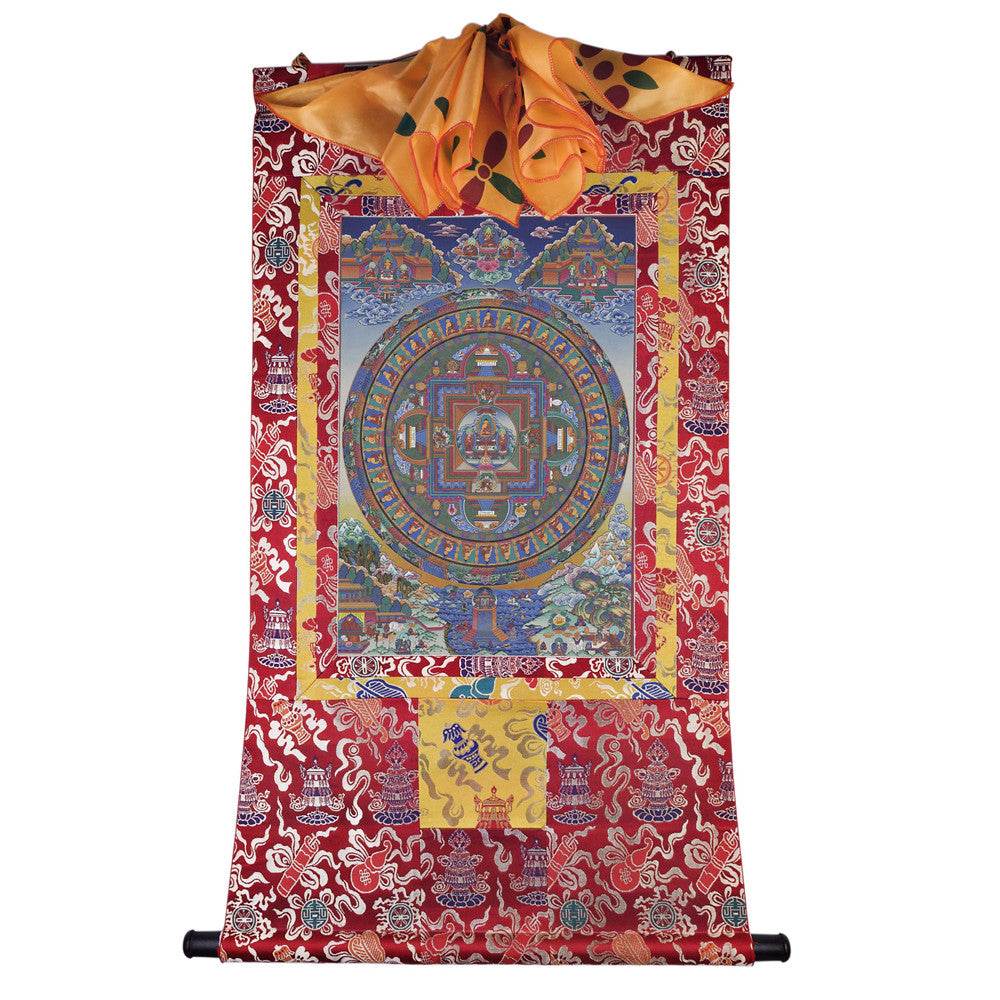 Shakyamuni Mandala Thangka - Tibetan thangka painting, detailed view