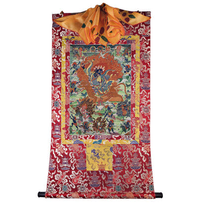2765-唐卡-HBMT-069莲师忿怒金刚蒙古宁玛派绢本80 - Tibetan thangka painting, detailed view