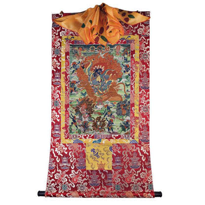 Guru Rinpoche Image - Tibetan thangka painting, view 7