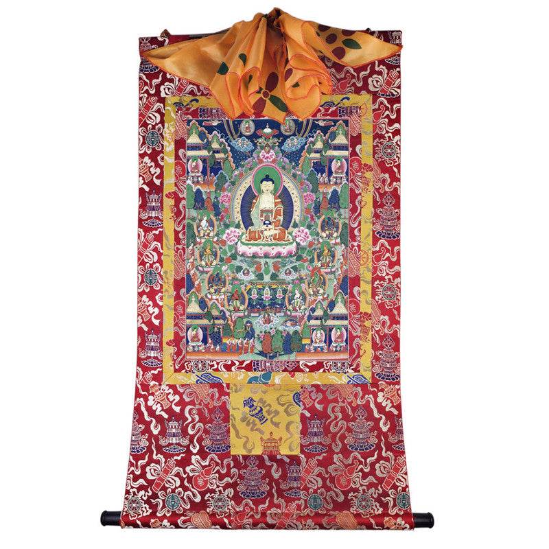 Sukhavati - Pure Land Image - Tibetan thangka painting, view 7