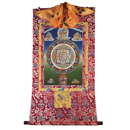 Kalacakravajra Mandala Thangka - Tibetan thangka painting, detailed view