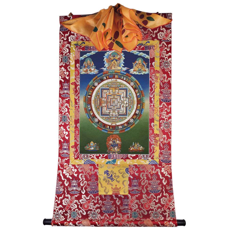 Kalacakravajra Mandala Thangka - Tibetan thangka painting, detailed view
