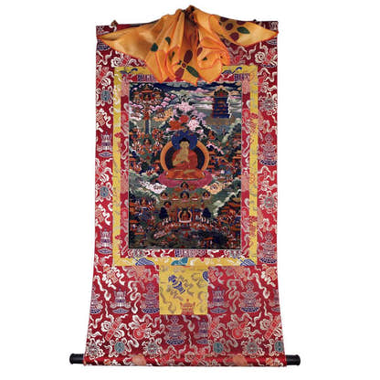 Shakyamuni Image - Tibetan thangka painting, view 7