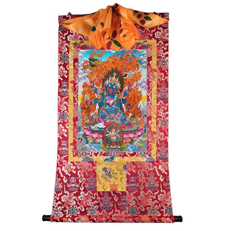 Mahakala - Tibetan thangka painting, detailed view