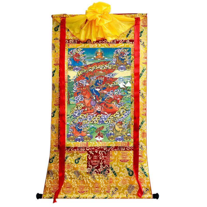 Palden Lhamo / Magzor Gyalmo / Shri Devi - Tibetan thangka painting, close-up detail
