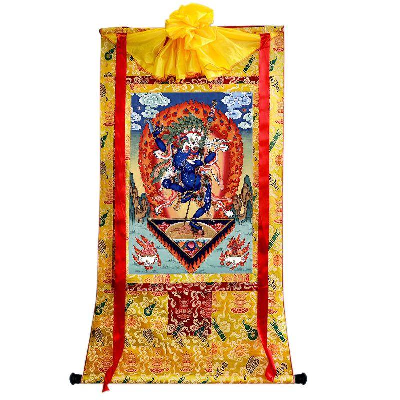 Lion-faced Dakini - Simhamukha - -Simhavaktra -Longsal Sengmar - Tibetan thangka painting, view 18