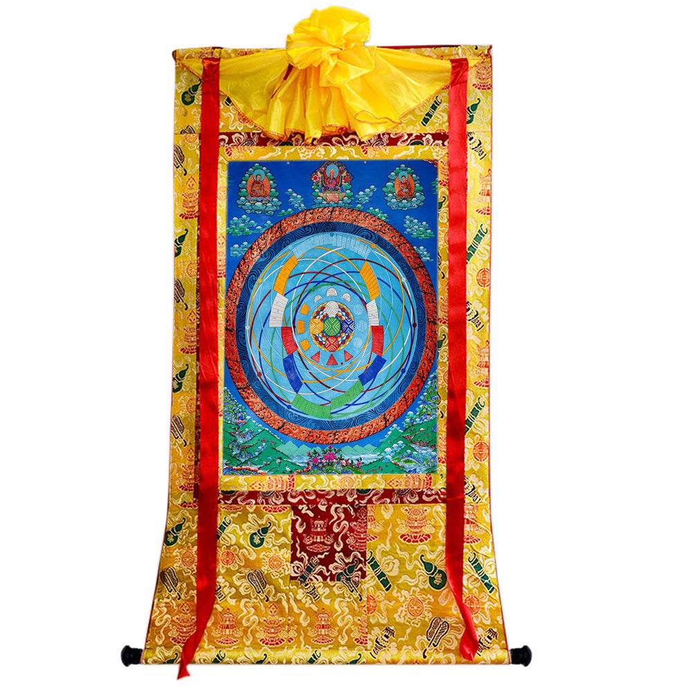 Mandala of Celestial Movements - Tibetan thangka painting, close-up detail