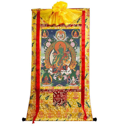 Green Tara Image - Tibetan thangka painting, view 8