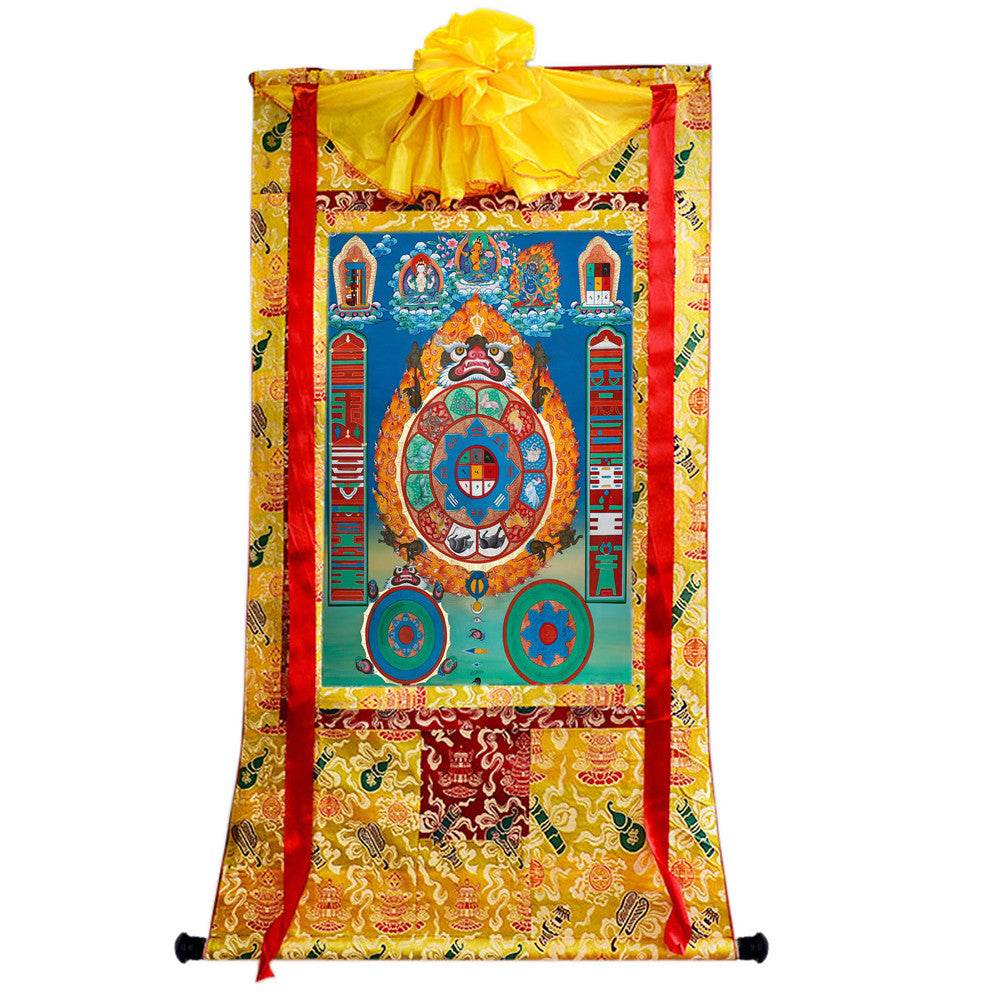 SIPAHO - Melong - Tibetan Calendar - Tibetan thangka painting, detailed view