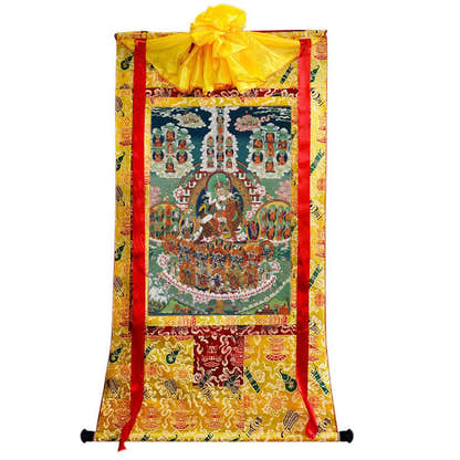 Padmasambhava - Guru Rinpoche Refuge Tree - Tibetan thangka painting, view 15